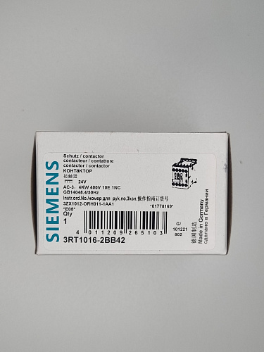 Контактор Siemens 3RT1016-2BB42