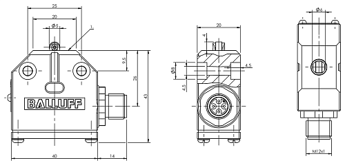 Механический однопозиционный концевой выключатель Balluff BNS004R