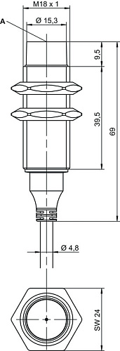 Индуктивный датчик Leuze IS D18MM/2NC-16N