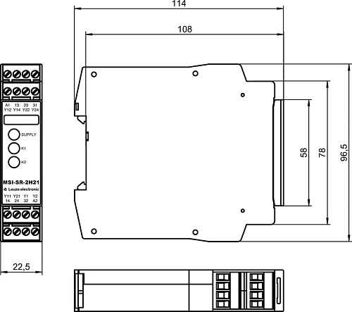 Предохранительное реле Leuze MSI-SR-2H21-01