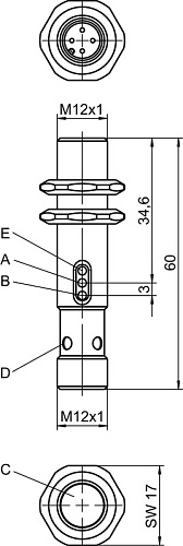 Диффузный датчик Leuze ET412B.1/NX-M12