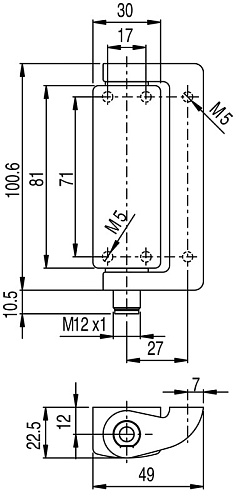 Шарнирный выключатель Leuze S400-M4M12-B