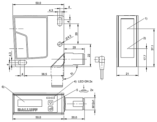 Фотоэлектрический датчик расстояния Balluff BOD002M