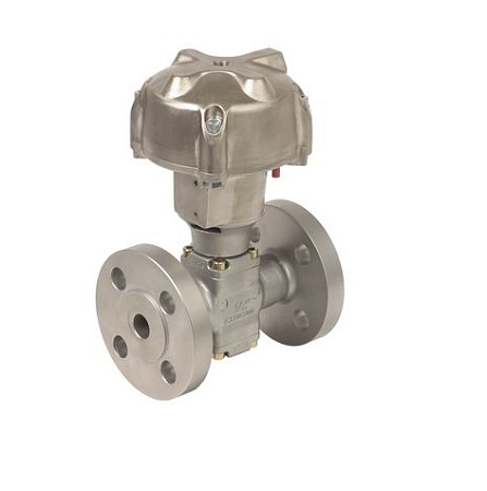 Пневмоуправляемый клапан ASCO серии T298, корпус нержавеющая сталь. Фланец. Давление до 40 бар. 2/2