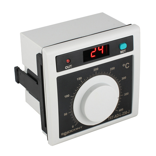 TRT-AD-L-230-J INNOCONT, Температурный контроллер с аналоговым управлением и дисплеем, 96х96х50 мм,вход IC, 0...400C, выход реле, ON/OFF, 230VAC