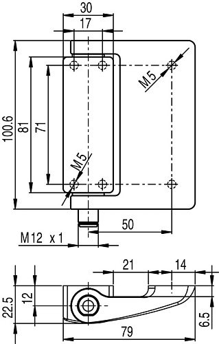 Шарнирный выключатель Leuze S410-M1M12-B