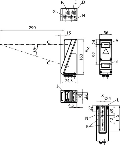 Световой датчик Leuze LRS 36/PB.10