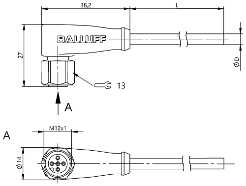 Кабель Balluff BCC0EZH