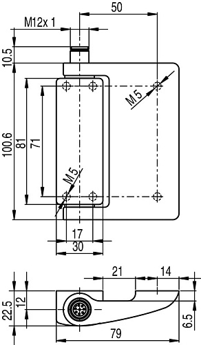Шарнирный выключатель Leuze S410-M1M12-T