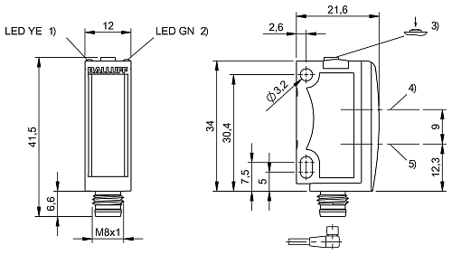 Фотоэлектрический датчик расстояния Balluff BOD002R