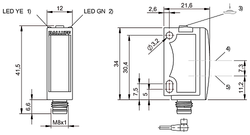 Фотоэлектрический датчик расстояния Balluff BOD002Z