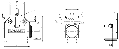 Механический однопозиционный концевой выключатель Balluff BNS006A