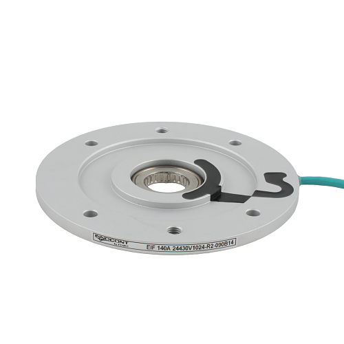 EIF 200S 24430V1024-R2-090B5 INNOCONT, Фланцевый энкодер, нержавеющая сталь, диаметр 200мм, диаметр полого вала 24мм, 1024 имп/об.,  напряжение питания 5...30VDC, выход TTL/HTL, IP67, радиальный кабель 2м, для двигателя 090 габарита с фланцем B5