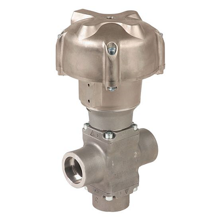 Клапан ASCO серий S398, E398 корпус нержавеющая сталь. Резьба, под приварку. Давление до 40 бар. 3/2