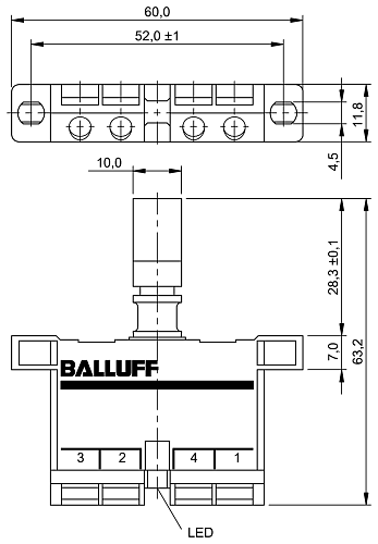 Индуктивный однопозиционный концевой выключатель Balluff BES02ML
