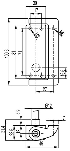 Шарнирный выключатель Leuze S400-M4-CB2PUR-W
