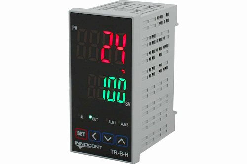 TR-B-H INNOCONT, Температурный контроллер, 2 дисплея, 4 разряда, 48х96х62 мм, 2 аварийных выхода, 110-220VAC, выход: реле + твердотельное реле