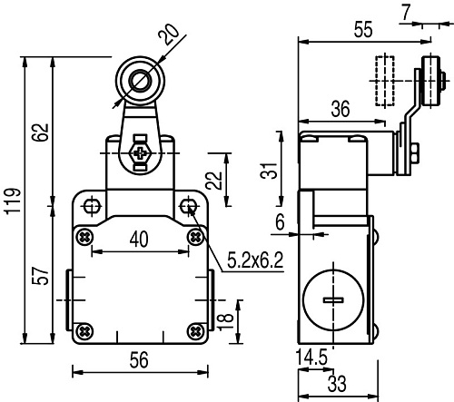 Переключатель Leuze S300-M13C3-M20-31