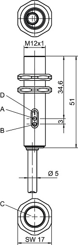Диффузный датчик Leuze ET412B.1/4