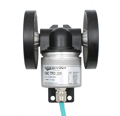 ENC TPD 2510 INNOCONT, Инкрементальный энкодер с мерным колесом L=250мм, 1 имп/см, 5…30VDC, IP65, -20…+85°C, кабель 2м