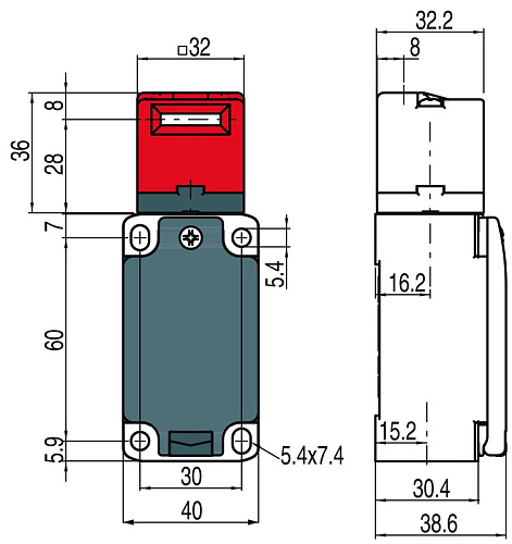 Предохранительный выключатель Leuze S200-P5C1-M20