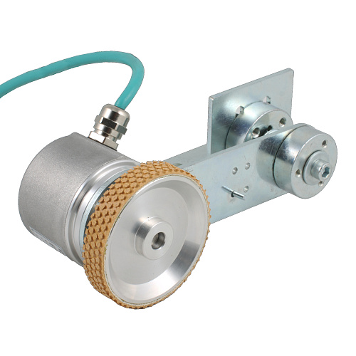 EIM 5020OR1-R2 INNOCONT, Инкрементальный энкодер D=50мм с мерным колесом L=200мм, контактная поверхность - резина, профиль ребристый, 1имп/1мм, 5…30VDC, выход HTL, IP64, -20…+85°C, радиальный кабель 2м