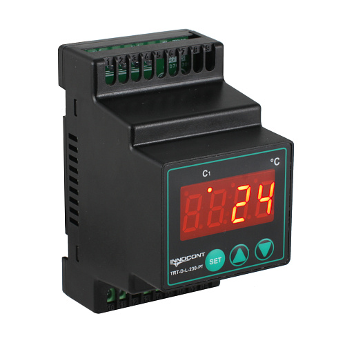 TRT-D-L-230-PT INNOCONT, Температурный контроллер, монтаж на DIN-рейку,вход Pt100, выход реле, PID, 230VAC
