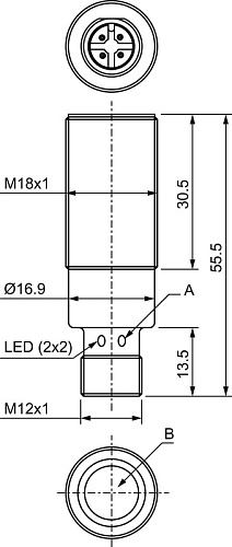 Ультразвуковой датчик Leuze HTU218-800/LT-M12