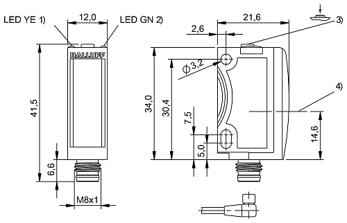 Световозвращающий датчик Balluff BOS02F0