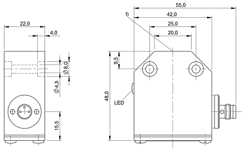 Индуктивный однопозиционный концевой выключатель Balluff BES01FF