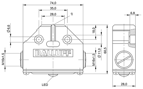 Индуктивный однопозиционный концевой выключатель Balluff BES017M
