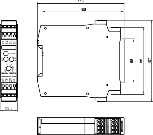 Предохранительное реле Leuze MSI-SR-LC21DT30-03