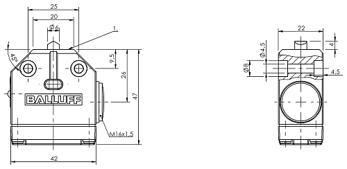 Механический однопозиционный концевой выключатель Balluff BNS005M