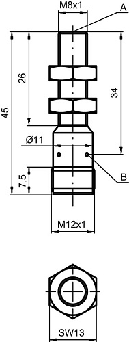 Индуктивный датчик Leuze IS 208MM/2NO-1E5-S12
