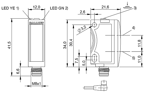 Фотоэлектрический датчик расстояния Balluff BOD002U