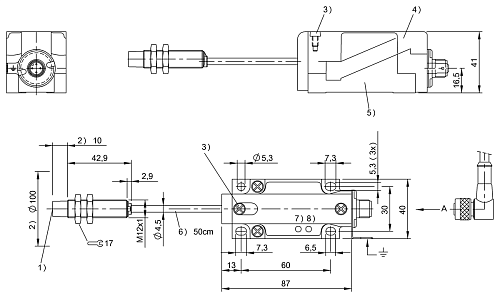 Считыватель LF RFID Balluff BIS00E1