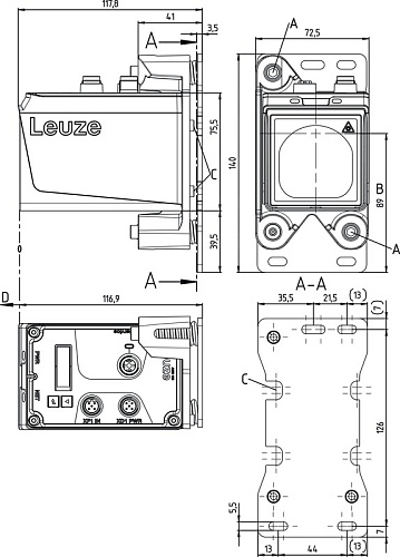 Датчик позиционирования Leuze AMS 107i 120 BTA