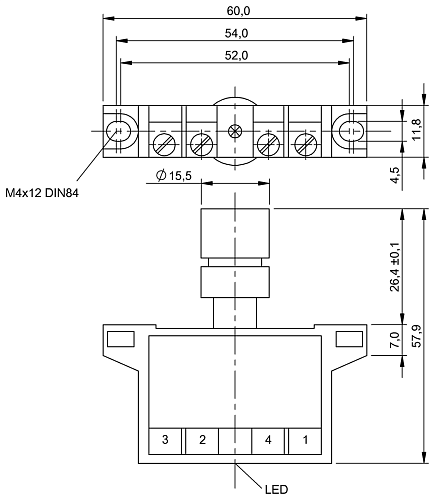 Индуктивный однопозиционный концевой выключатель Balluff BES02MN