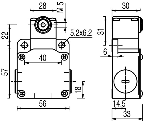 Переключатель Leuze S300-M13C3-M20-CB