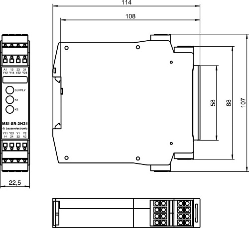 Предохранительное реле Leuze MSI-SR-2H21-03