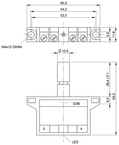Индуктивный однопозиционный концевой выключатель Balluff BES02N1